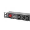 Listwa zasilająca Lanberg do RACK 1U 10A PDU 10x IEC C13 2m czarna