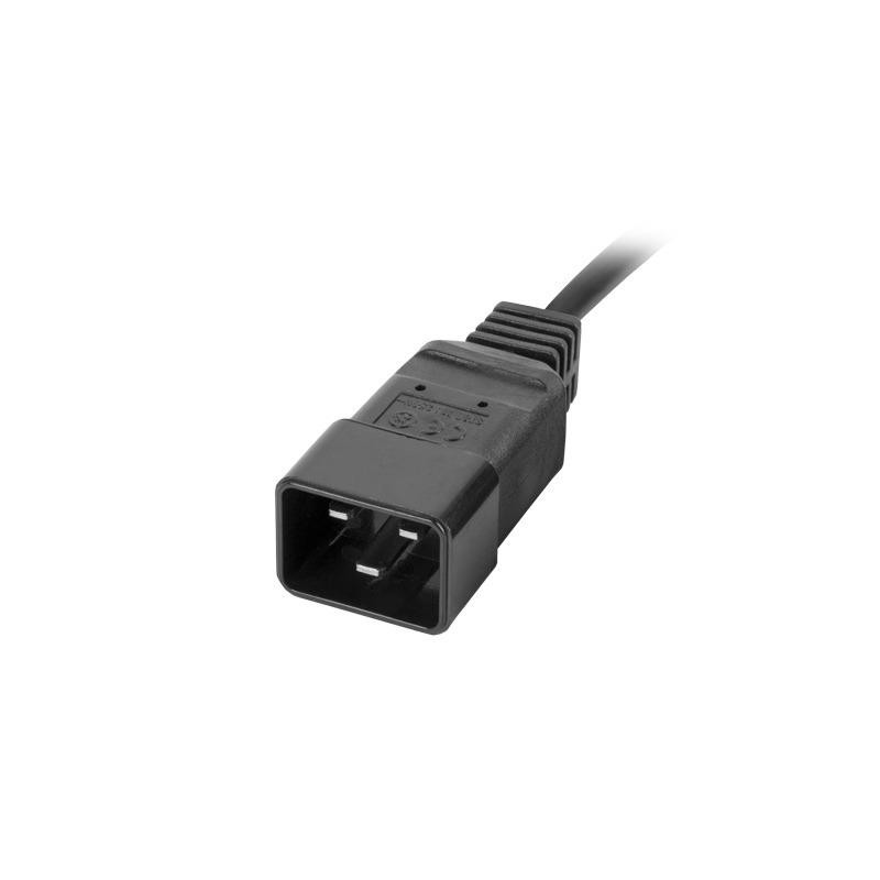 Listwa zasilająca Lanberg do RACK 1U 16A PDU 19" 2x C19, 8x IEC C13 2m czarna C20