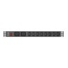 Listwa zasilająca Lanberg do RACK 1U 16A PDU 19" 2x C19, 8x IEC C13 2m czarna C20