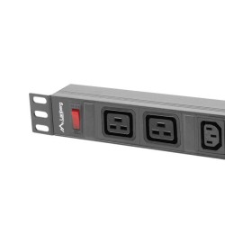 Listwa zasilająca Lanberg do RACK 1U 16A PDU 19" 2x C19, 8x IEC C13 2m czarna C20