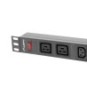 Listwa zasilająca Lanberg do RACK 1U 16A PDU 19" 2x C19, 8x IEC C13 2m czarna C20