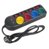 Listwa zasilająca Maclean MCE229 B, przedłużacz 4 gniazda + 2xUSB, z włącznikami, 250VAC/10A, 2.1A 5V, 1.5m, czarna