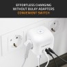 Kostka zasilająca Qoltec przedłużacz 6w1 z podświetlanym włącznikiem | 3x AC | 2x USB | 1x USB-C PD 20W | Biała