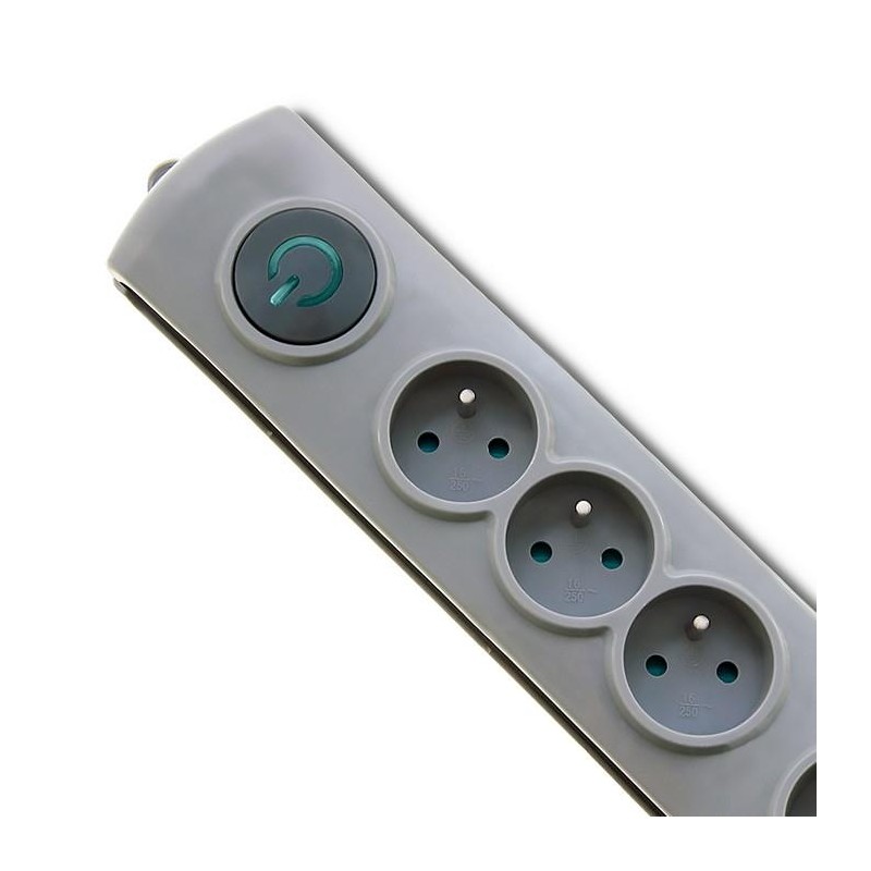 Listwa zasilająca antyprzepięciowa Qoltec Quick Switch | 4 gniazda | 2,5m | szara