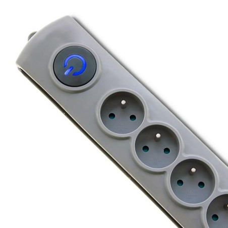 Listwa zasilająca antyprzepięciowa Qoltec Quick Switch | 6 gniazd | 3m | szara