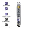 Listwa zasilająca antyprzepięciowa Qoltec Quick Switch | 6 gniazd | 3m | szara