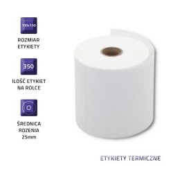 Etykiety termiczne Qoltec 100x150mm | 350szt