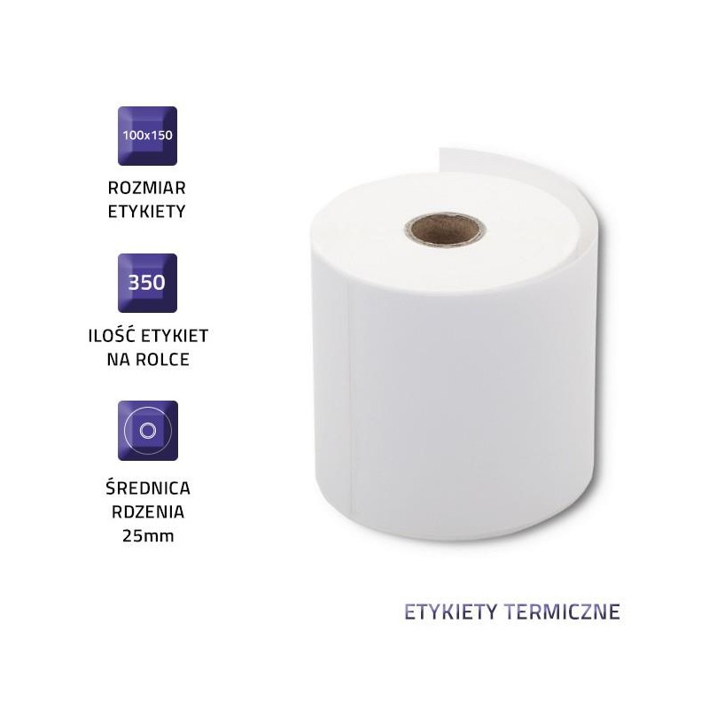 Etykiety termiczne Qoltec 100x150mm | 350szt