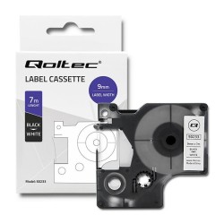 Taśma Qoltec do DYMO D1 40913 | 9mm x 7m | Biała/ Czarny nadruk