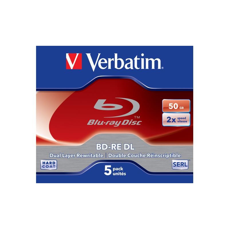 Płyty BD-RE DL Verbatim 2x 50GB (Jewel Case 5) Blu-Ray