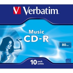 Płyty CD-R Verbatim Music 80min (jewel case 10)