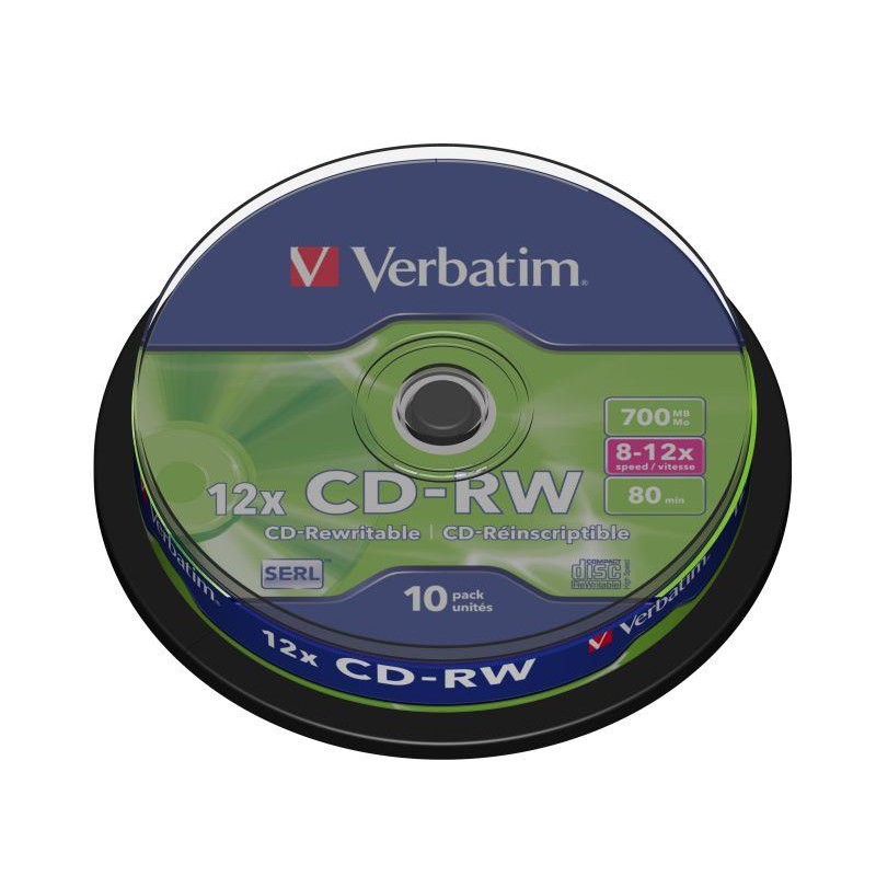 Płyty CD-RW Verbatim 700MB Scratch Resistant X12 (Cake 10)
