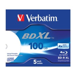 Płyty BD-R Verbatim XL 100GB X4 Wide inkjet printable (5 Jewel Case)