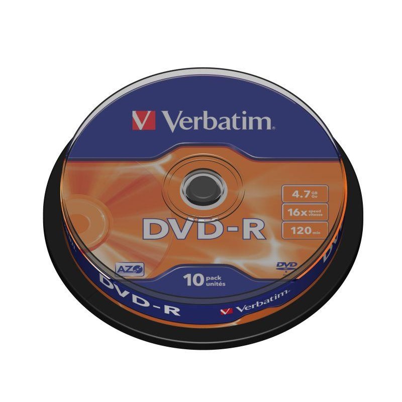Płyty DVD-R Verbatim x16 4.7GB Matt Silver (Cake 10)
