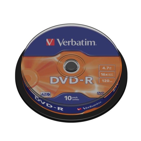 Płyty DVD-R Verbatim x16 4.7GB Matt Silver (Cake 10)