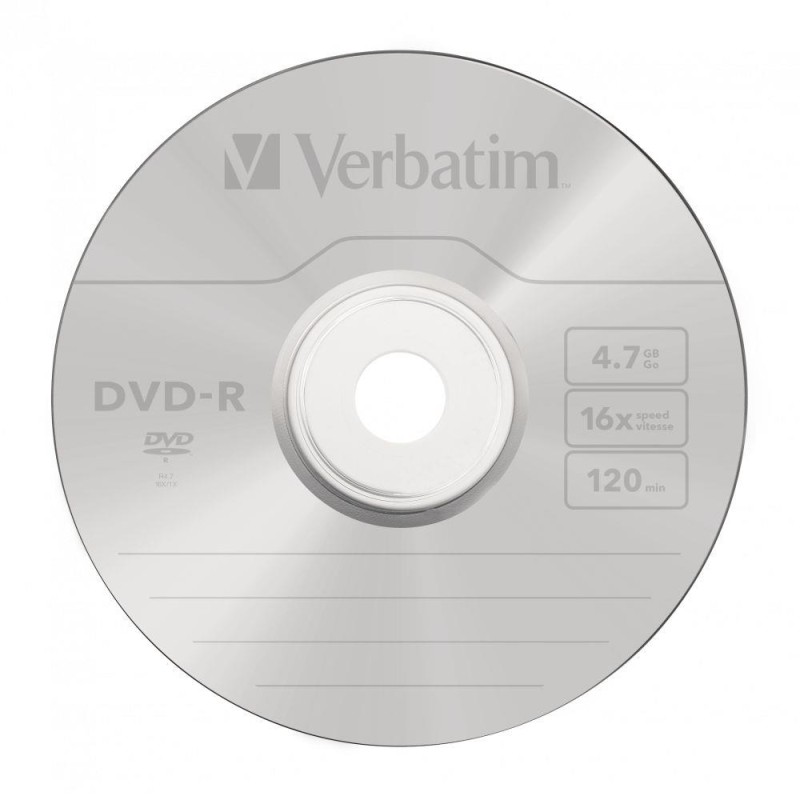 Płyta DVD-R Verbatim 16X 4.7GB (Slim 1) MATT SILVER