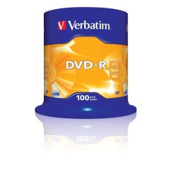 Płyty DVD-R Verbatim 16x 4.7GB (Cake 100) MATT SILVER