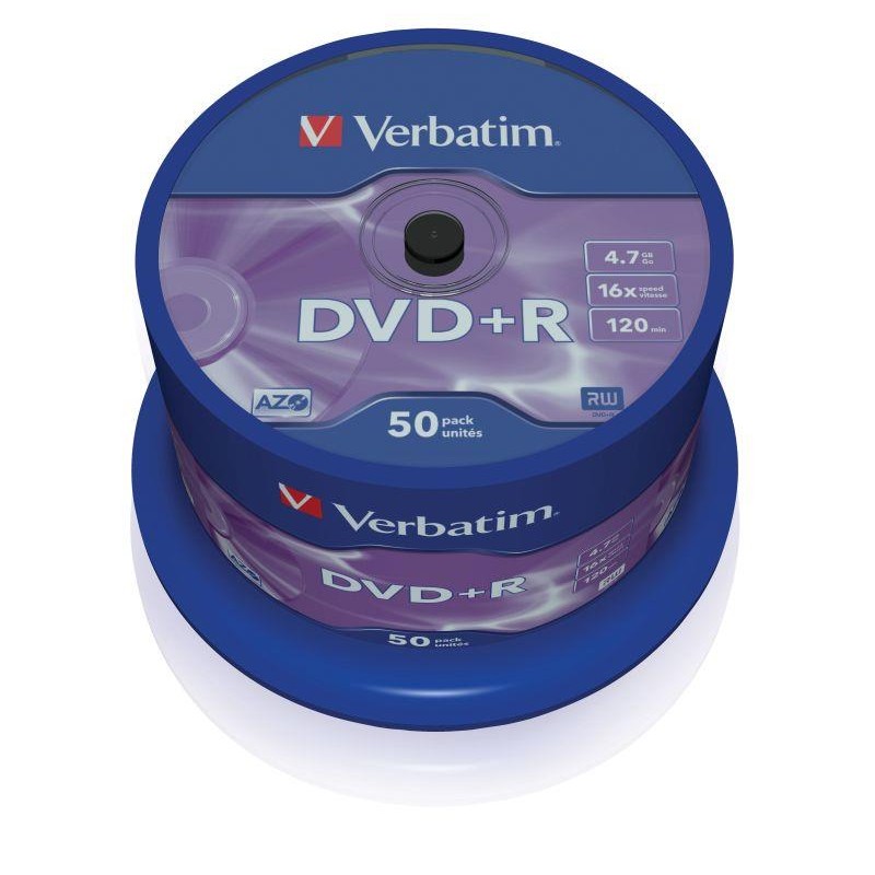 Płyty DVD+R Verbatim 16x 4.7GB Matt Silver (Cake 50)