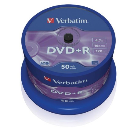 Płyty DVD+R Verbatim 16x 4.7GB Matt Silver (Cake 50)