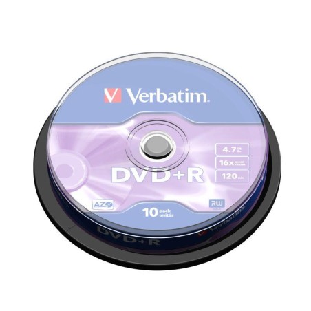 Płyty DVD+R Verbatim 16x 4.7GB (Cake 10) MATT SILVER