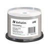 Płyty DVD-R Verbatim 4.7GB X16 AZO DL+ printable thermal białe NO ID (50 Cake)