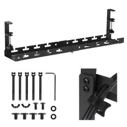 Organizer podbiurkowy na kable Maclean MC-103 W, max. obciążenie 5kg, max. 728mm, czarny
