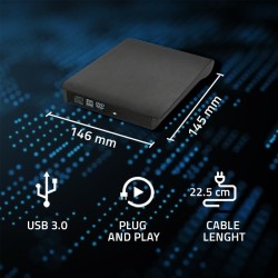 Nagrywarka Qoltec DVD-RW zewnętrzna | USB3.0 | czarna
