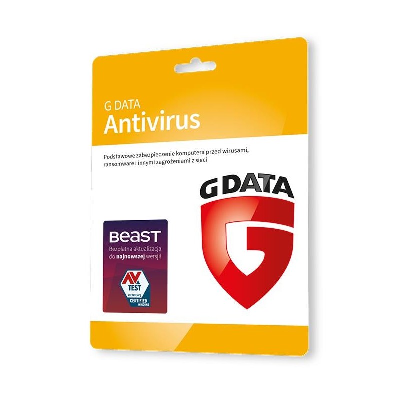 Oprogramowanie G DATA Antivirus 2PC 1rok karta-klucz