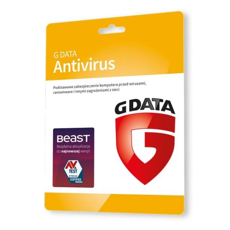 Oprogramowanie G DATA Antivirus 2PC 1rok karta-klucz