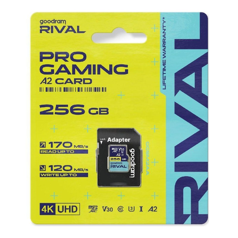 Karta pamięci microSDXC GOODRAM Rival 256GB UHS-I U3 V30 C10 A2 + adapter