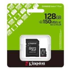 Karta pamięci Kingston microSDXC Canvas Select Plus 128GB C10 UHS-I/U1 A1 V10 + adapter