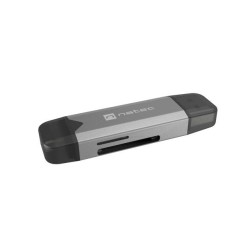 Czytnik kart Natec Scarab 3 USB-A + USB-C SD/MICRO SD USB 3.1 Gen 1 Szary