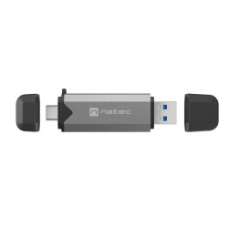 Czytnik kart Natec Scarab 3 USB-A + USB-C SD/MICRO SD USB 3.1 Gen 1 Szary