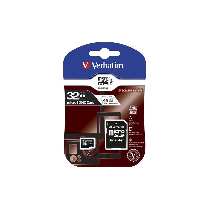 Karta pamięci MicroSDHC Verbatim 32GB Class 10 + adapter