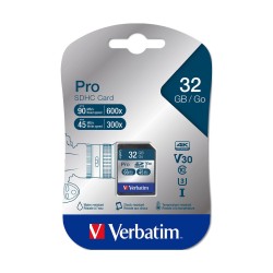 Karta pamięci SDHC Verbatim Pro U3 32GB (90/45 MB/s) Class 10 UHS-1 V30