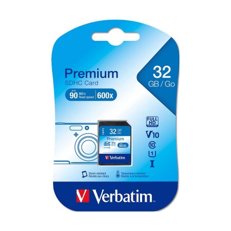 Karta pamięci SDHC Verbatim Premium U1 32GB (90 MB/s) Class 10 UHS-1 V10