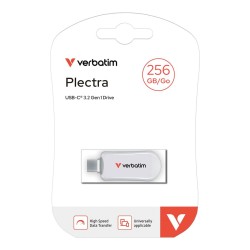 Pendrive Verbatim Plectra 256GB USB-C 3.0 White