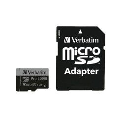 Karta pamięci Micro SDXC Verbatim Pro U3 256GB (100/90 MB/s) Class 10 U3 V30 + adapter