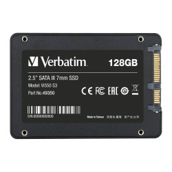 Dysk SSD wewnętrzny Verbatim Vi550 S3 128GB 2.5" SATA III czarny