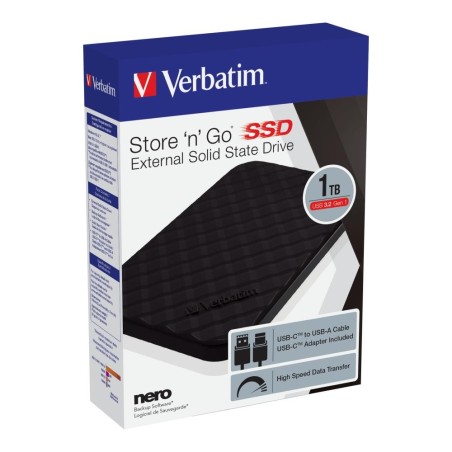 Dysk SSD zewnętrzny Verbatim Store n Go 1TB 2,5" USB-C 3.2 Gen 1 czarny