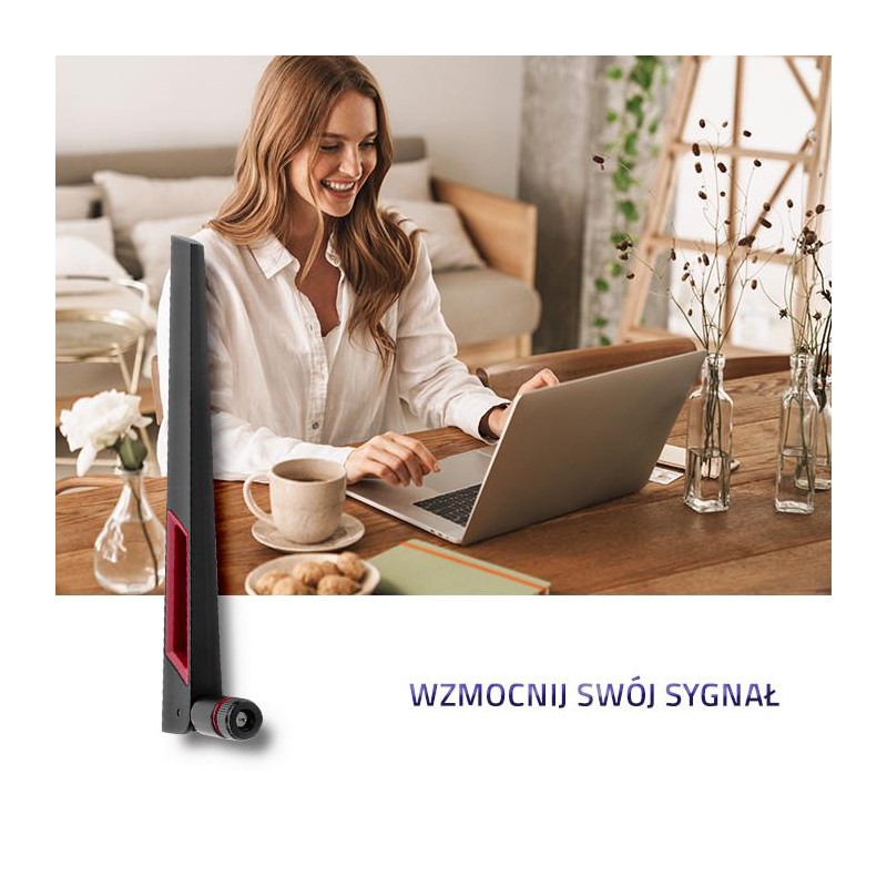 Antena Wi-Fi Qoltec 2.4/5GHz dookólna | 5dBi
