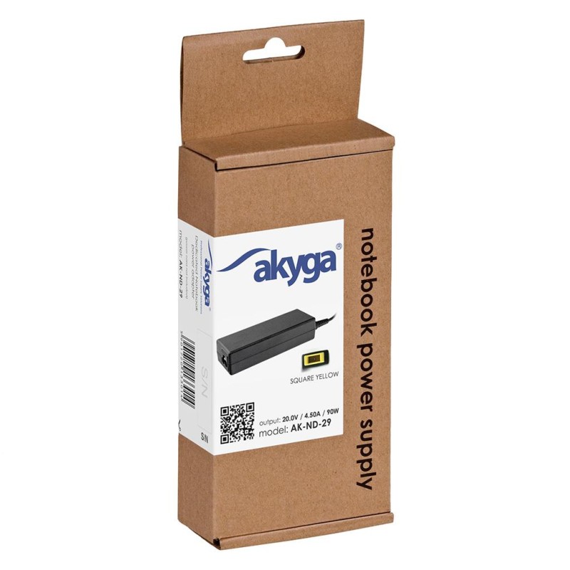 Zasilacz sieciowy Akyga AK-ND-29 do notebooka 20V/4,5A 90W Square yellow