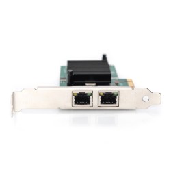 Karta sieciowa DIGITUS przewodowa PCI Express 2x RJ45 Gigabit 10/100/1000Mbps Low Profile