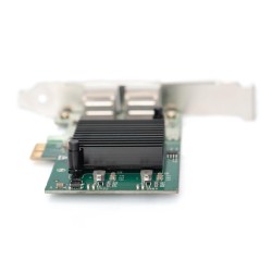 Karta sieciowa DIGITUS przewodowa PCI Express 2x RJ45 Gigabit 10/100/1000Mbps Low Profile