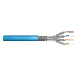 Kabel teleinformatyczny instalacyjny DIGITUS kat.6A, S/FTP, Eca, drut, AWG 23/1, LSOH, 50m, niebieski, ofoliowany