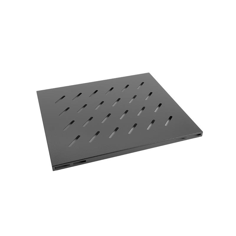 Półka do szaf 19" 800mm czarna Lanberg (1U/465x515mm udźwig do 120kg, montaż 4-punktowy)