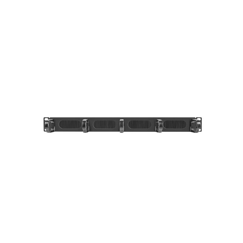 Organizer kabli Lanberg AK-1203-B 19" 1U z 5 uchwytami panel szczotkowany - typ B czarny