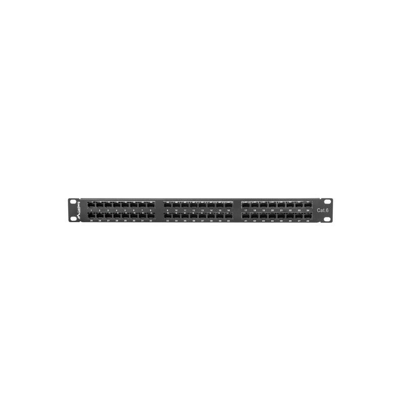 Patch panel Lanberg PPU6-1048-B 48 port 1U kat.6 czarny
