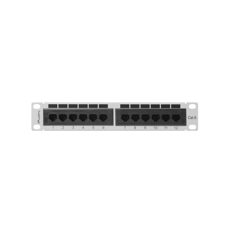 Patch panel Lanberg PPU6-9012-S 12 port 1U 10" kat.6 szary