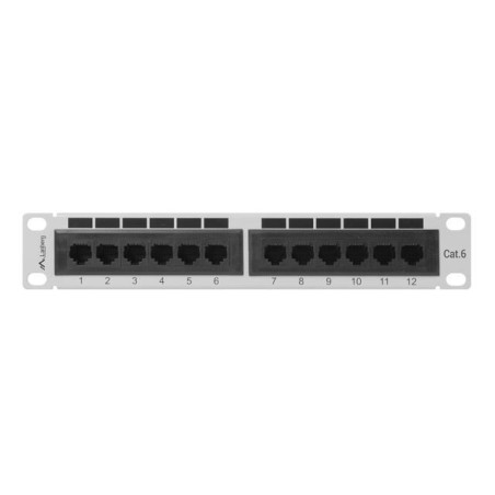 Patch panel Lanberg PPU6-9012-S 12 port 1U 10" kat.6 szary